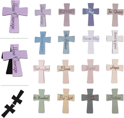 48 Pieces Magnetic Christian Religious Cross Bookmark Bible Verses Book Marks Magnet Inspirational Scripture Book Markers Page Clips Gifts for Women Student School Reading Party Favor,12 Styles in Kuwait