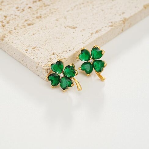SIXFOX Green Dangle Earrings for Women Flower/Teardrop/Butterfly/Four-leaf Clover/Love/Sun/Sunflower Hypoallergenic Summer Holiday Earrings Jewelry Gift in Saudi Arabia