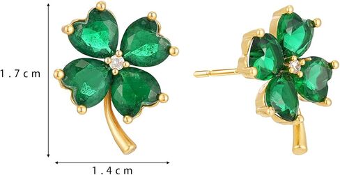 SIXFOX Green Dangle Earrings for Women Flower/Teardrop/Butterfly/Four-leaf Clover/Love/Sun/Sunflower Hypoallergenic Summer Holiday Earrings Jewelry Gift in Saudi Arabia