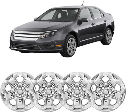 17 inch Hubcaps Compatible with Ford Fusion 2010 2011 2012; Wheel Covers Set of 4 Pcs; AE5Z1130D (Silver) in Saudi Arabia