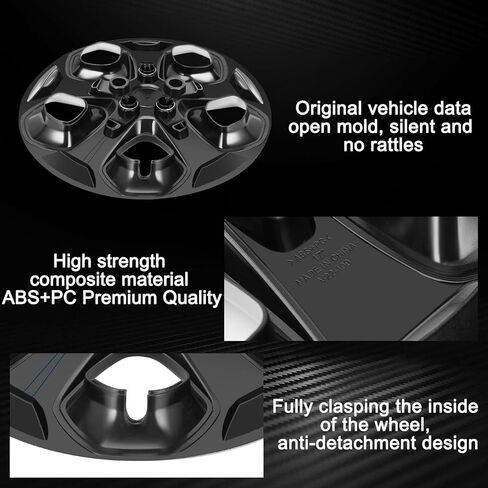 17 inch Hubcaps Compatible with Ford Fusion 2010 2011 2012; Wheel Covers Set of 4 Pcs; AE5Z1130D (Silver) in Saudi Arabia