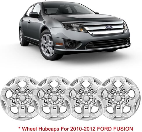 17 inch Hubcaps Compatible with Ford Fusion 2010 2011 2012; Wheel Covers Set of 4 Pcs; AE5Z1130D (Silver) in Saudi Arabia