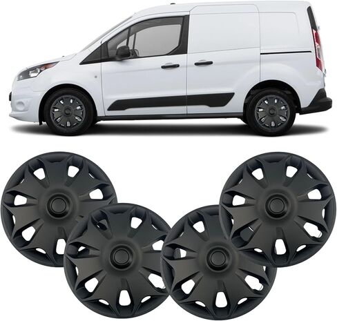 أغطية عجلات Hubcaps 4 قطع بديلة سوداء مباشرة لسيارة Ford Transit Connect 2014-2023 مع استبدال عجلة المصنع مقاس 16 بوصة # DT11-1130-EB، DT111130EB، DT1Z-1130-C، DT1Z1130C in Saudi Arabia