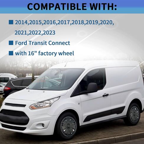 أغطية عجلات Hubcaps 4 قطع بديلة سوداء مباشرة لسيارة Ford Transit Connect 2014-2023 مع استبدال عجلة المصنع مقاس 16 بوصة # DT11-1130-EB، DT111130EB، DT1Z-1130-C، DT1Z1130C in Saudi Arabia