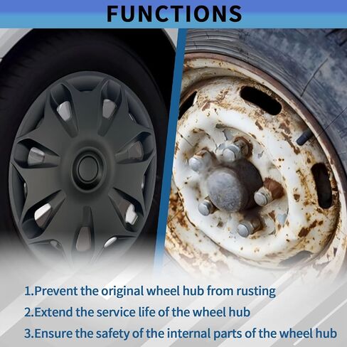 أغطية عجلات Hubcaps 4 قطع بديلة سوداء مباشرة لسيارة Ford Transit Connect 2014-2023 مع استبدال عجلة المصنع مقاس 16 بوصة # DT11-1130-EB، DT111130EB، DT1Z-1130-C، DT1Z1130C in Saudi Arabia