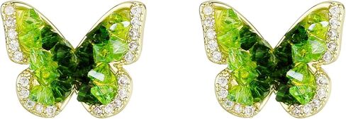 SIXFOX Green Dangle Earrings for Women Flower/Teardrop/Butterfly/Four-leaf Clover/Love/Sun/Sunflower Hypoallergenic Summer Holiday Earrings Jewelry Gift in Saudi Arabia