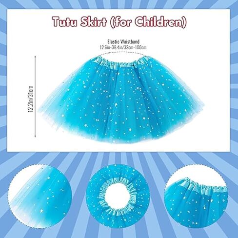 ZGDG Girls 6PCS Tulle Tutu Skirt Accessories Set, Red T Shirt, Striped Thigh High Sock in Kuwait