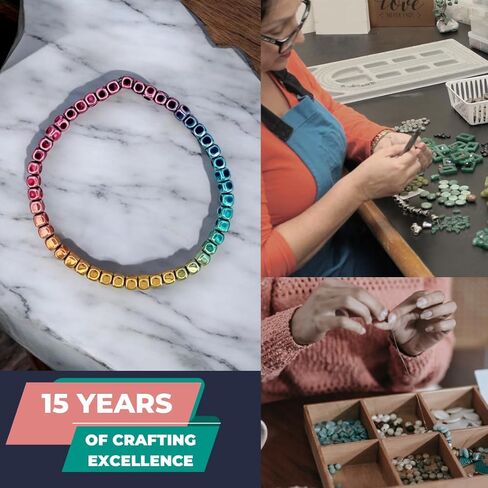 BESHEEK قوس قزح الهيماتيت أساور للنساء اليدوية هيبوالرجينيك حفل زفاف الشاطئ نمط مجوهرات الأزياء (مكعب قوس قزح متدرج الهيماتيت) in Kuwait