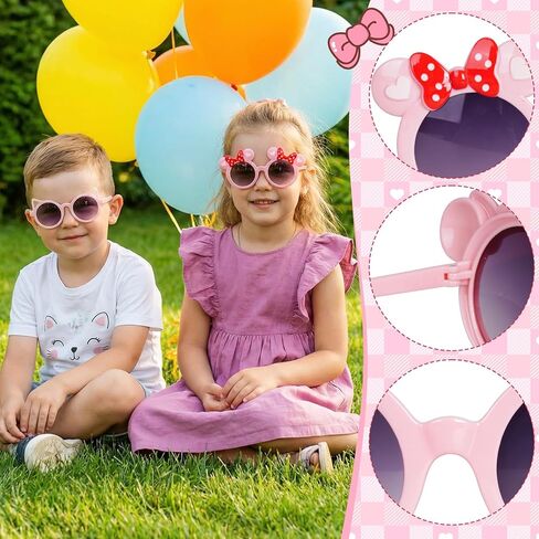 3 Pairs Girls Sunglasses Kids Cute Pink Sun Glasses for Aged 3-12 UV400 Protection Outdoor Beach Eyewear in Saudi Arabia