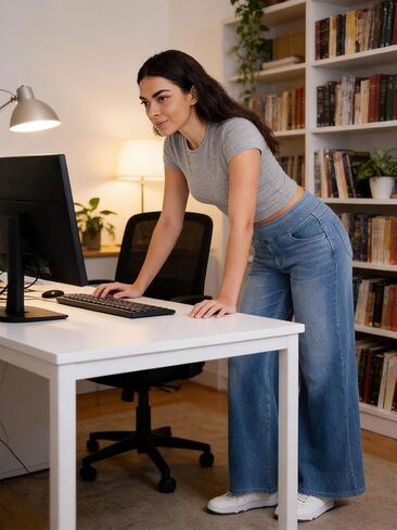 Stretch Wide Leg Jeans for Women High Waist Pull On Jeans Denim Pants Loose Jeggings in Saudi Arabia