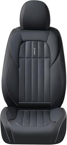 FLORICH Front Car Seat Covers, Leather Seat Covers for Cars, Waterproof Car Seat Protectors 2 Pack, Front Seat Covers for Cars, Automotive Seat Covers Protector Fit for Most Cars SUV Truck - Black in Saudi Arabia