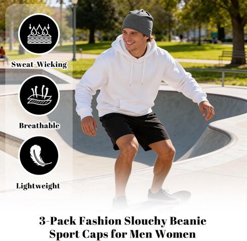 3pcs Breathable Skull Cap for Men and Women, Thin Breathable Mesh Beanie, 3D Mesh Sport Cap for Running, Cycling, Football, Helmet Liner, Black, Gray, Navy in Saudi Arabia