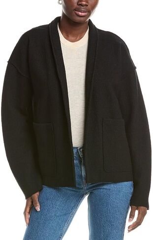 EILEEN FISHER Womens High Collar Wool Jacket, Black, M in Saudi Arabia