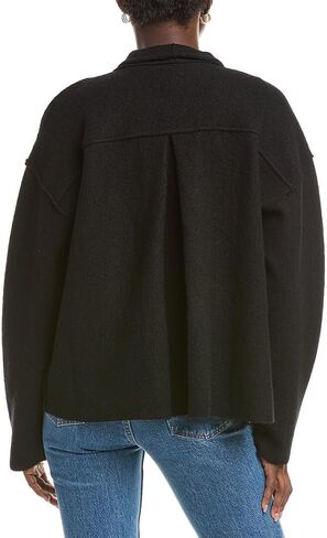 EILEEN FISHER Womens High Collar Wool Jacket, Black, M in Saudi Arabia