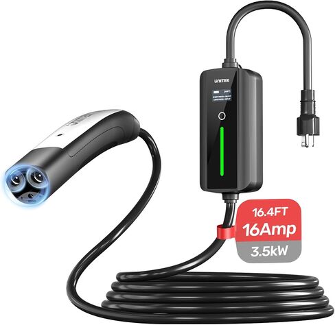 شاحن تسلا محمول المستوى 2+1 - 110 فولت - 250 فولت، 8-16 أمبير، قابس NEMA 6-20 و5-15، سلك تمديد بطول 16 قدم، استشعار تلقائي، وظيفة وقت الشحن المحددة مسبقًا - شاحن سيارة كهربائي سريع لموديلات تسلا 3/ ص/س/س in Kuwait