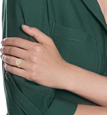 14K Yellow Gold Cubic Zirconia ‘15’ Fifteen Heart Ring - Choice of Size in Kuwait