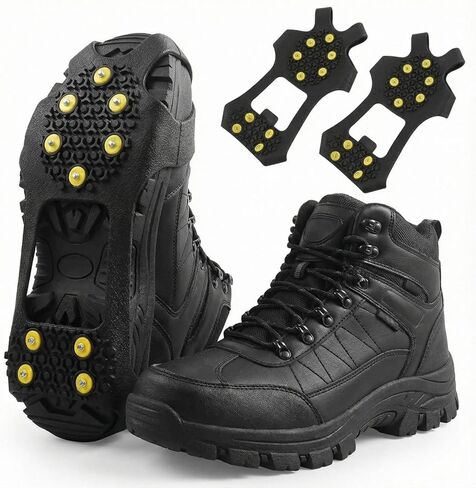 1 Pair of 10-Tooth Cleats, Anti-Slip Ice Snow Traction Spikes, Lightweight TPE Climbing Shoes Grips, Secure Cleat Covers for Hiking Boots on Ice (Size S) in Kuwait