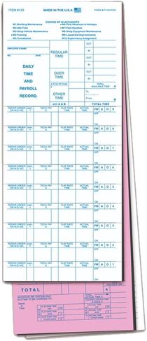 تذاكر وقت عمل مميزة لوكلاء السيارات - نموذج JT-VW، علامات كربونية متداخلة مكونة من 3 أجزاء، علامات باللونين الوردي والأبيض مقاس 4.25 بوصة × 11.75 بوصة - إصلاح السيارات، وتتبع المتجر، وسير العمل الميكانيكي - حزمة مكونة من 500 قطعة in Kuwait