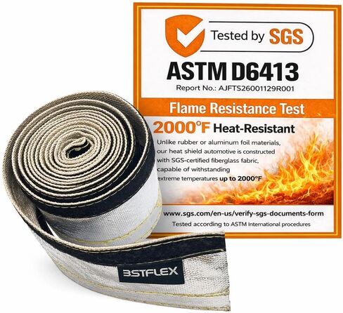 Heat Shroud 2" I.D.x 10FT Aluminized Sleeving Heat Shield Fuel Line Wire Heat Sleeve with 10 Pcs Stainless Steel Cable Metal Zip Ties in Kuwait