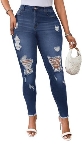 Women's Super Stretchy Skinny Jeans Classic High Waisted Denim Pants in Saudi Arabia