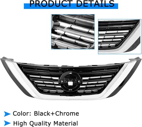 شبكة المصد الأمامي لنيسان ألتيما 2016 2017 2018 كروم مع شواية إدراج سوداء in Kuwait