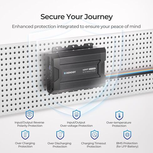 12V 40A DC to DC Charger with MPPT for Solar & Alternator Input - Smart On-Board Battery Charger for RV, Marine, Car - Charge AGM, Lithium, Gel, Flooded Batteries in Kuwait