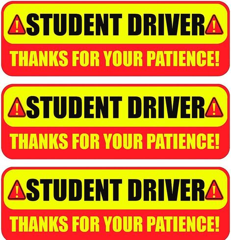 New Driver Student Driver Magnet – Reflective with 300ft Night Visibility, Removable HD Magnet for Cars and Windows – Weatherproof & Durable (10" x 3.25", 3-Pack) (New Driver) in Saudi Arabia