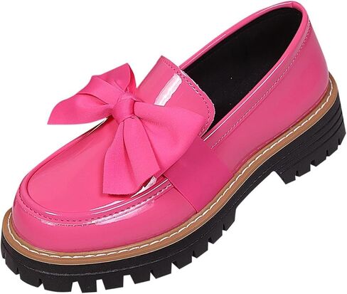 المرأة Bowknot مكتنزة وحيد المتسكعون العمل مكتب الأعمال عادية ربيع الخريف عادية براءات الاختراع والجلود فستان الانزلاق على الأحذية in Kuwait