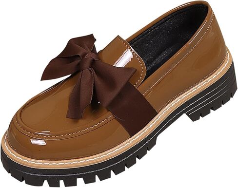 المرأة Bowknot مكتنزة وحيد المتسكعون العمل مكتب الأعمال عادية ربيع الخريف عادية براءات الاختراع والجلود فستان الانزلاق على الأحذية in Kuwait
