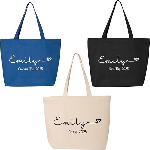 Personalization Girls Trip Tote Bag, Girls Trip Gift bags, Vacation Favors, Gifts Tote Bag for Women's Weekend & Beach Trips in Saudi Arabia