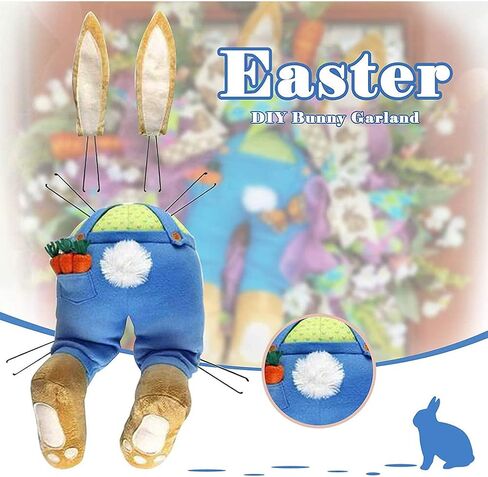 Easter Wreaths, Bunny Butt Wreath, Easter Door Decorations Bunny Butt Wreath Kit, Bunny Butt Wreath Attachment, Thief Bunny Butt Wreath Decor Spring Door Hanging Welcome Sign Wreath (69) in Saudi Arabia