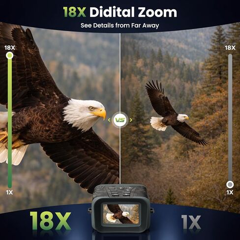 Night Vision Goggles with Rangefinder, 4K 3" HD Screen, 5000mAh Rechargeable Night Vision Binoculars Gifts for Men with 64GB Card & 18 Digital Zoom for Wildlife, Camping, Security, Valentines Gifts in Kuwait