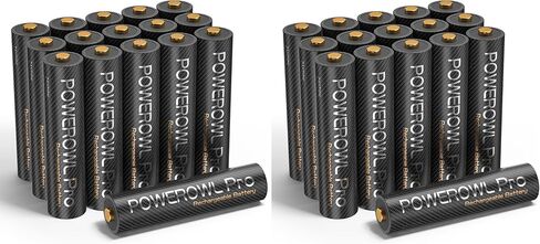 بطاريات POWEROWL Goldtop AAA قابلة لإعادة الشحن، سعة عالية 1100 مللي أمبير في الساعة، بطارية NiMH ثلاثية A ممتازة - عدد 8 in Saudi Arabia