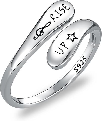 925 Sterling sliver Rise up Spiral Ring Hamilton Music Inspired Star Gift for Fan, Inspiration Motivation Hamilton Gifts Jewelry in Saudi Arabia