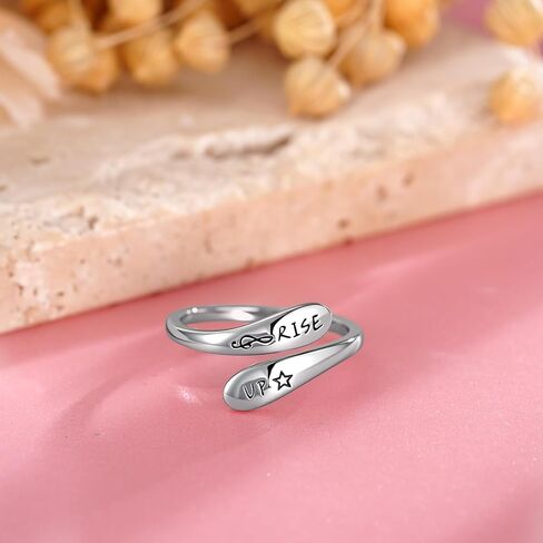 925 Sterling sliver Rise up Spiral Ring Hamilton Music Inspired Star Gift for Fan, Inspiration Motivation Hamilton Gifts Jewelry in Saudi Arabia