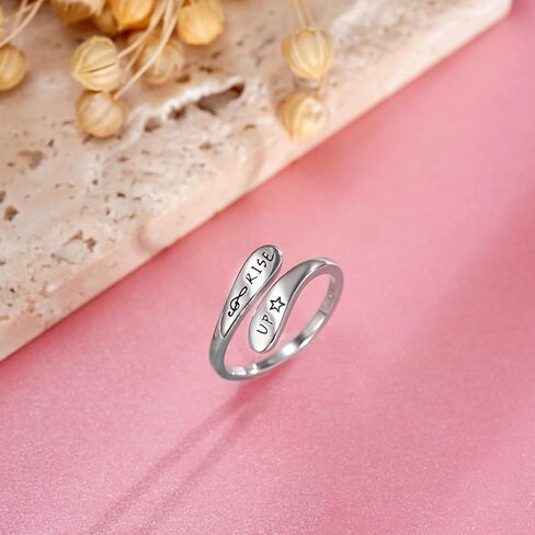 925 Sterling sliver Rise up Spiral Ring Hamilton Music Inspired Star Gift for Fan, Inspiration Motivation Hamilton Gifts Jewelry in Saudi Arabia