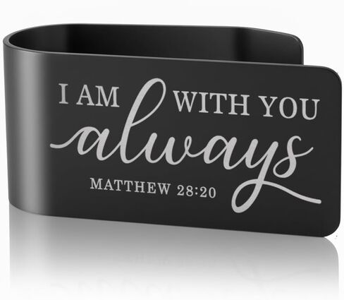 I Am with You Always Black Visor Clip for Cars, Matthew 28:20 Inspirational Gifts for Son Daughter, Christian Gifts for Men, Religious Car Charm for New Driver, Funny Car Visor Accessories in Saudi Arabia