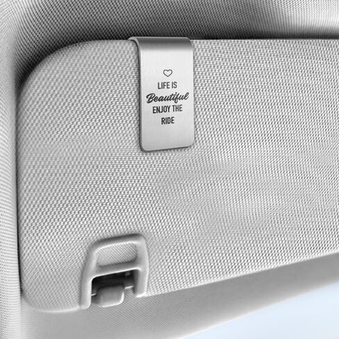 الحياة جميلة استمتع بمشبك قناع السيارة المصنوع من الفولاذ المقاوم للصدأ المنقوش، ملحقات السيارة الواقية للسفر للنساء والرجال، هدايا آمنة للقيادة لصديق العائلة، هدايا للسائقين الجدد وذوي الخبرة in Kuwait