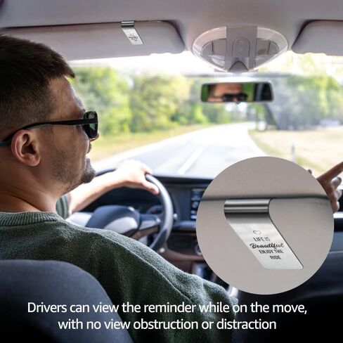 الحياة جميلة استمتع بمشبك قناع السيارة المصنوع من الفولاذ المقاوم للصدأ المنقوش، ملحقات السيارة الواقية للسفر للنساء والرجال، هدايا آمنة للقيادة لصديق العائلة، هدايا للسائقين الجدد وذوي الخبرة in Kuwait