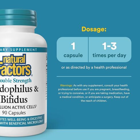 Natural Factors Acidophilus & Bifidus، 90 كبسولة (عبوة متعددة) in Saudi Arabia