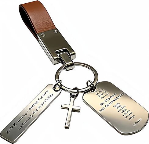 christian gifts for men keychains cross keychain for women lanyard joshua1 9 bible religious jesus key ring in Saudi Arabia