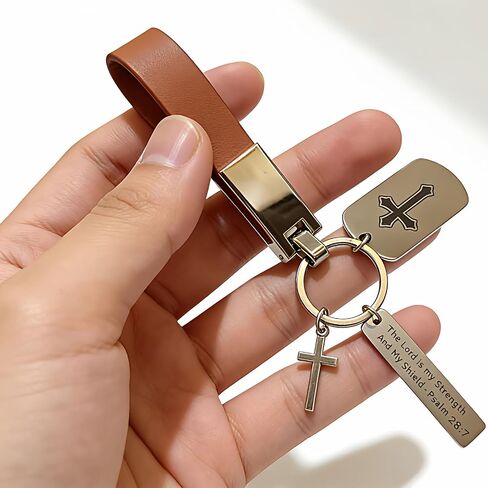 christian gifts for men keychains cross keychain for women lanyard joshua1 9 bible religious jesus key ring in Saudi Arabia
