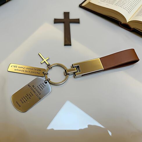 christian gifts for men keychains cross keychain for women lanyard joshua1 9 bible religious jesus key ring in Saudi Arabia