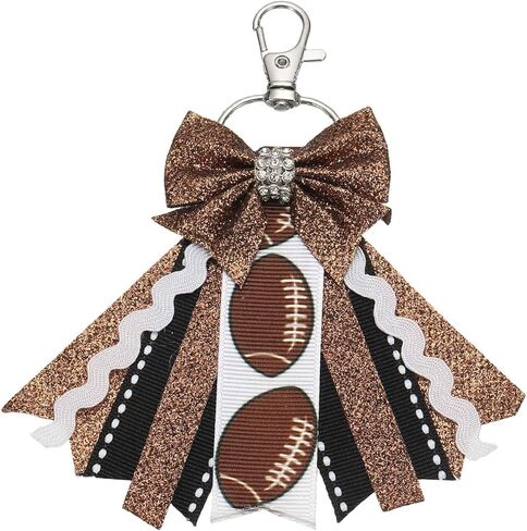 MECCANIXITY Sports Themed Cheer Bow Keychain, Cute Cheerleader Gifts Key Chains for Women Girls Backpack Keyring in Saudi Arabia