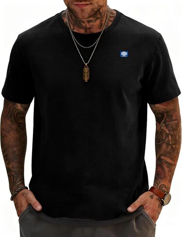 تي شيرت رجالي من Bealin بأكمام قصيرة ورقبة دائرية وطباعة تي شيرت كاجوال صيفي فضفاض مناسب للصيف in Kuwait