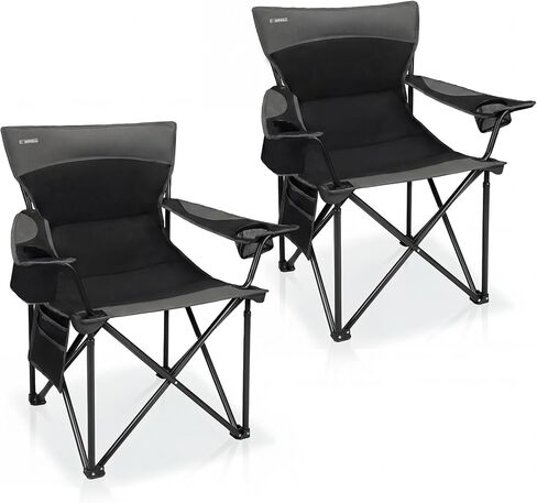 Oversized Portable Camping Chairs, Collapsible Outdoor Chairs with Pocket and Cup Holders, Carry Bag for Camping,Tailgates,Beach,and Sports in Kuwait