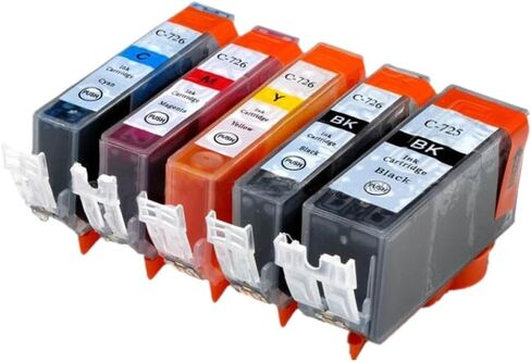 متوافقة مع خرطوشة حبر PGI725 CLI726 PGI 725 لـ IP4870 IP4970 IX6560 MG5170 MG5270 MG5370 MG6170 (مجموعتان إضافة قطعتين 725) in Saudi Arabia