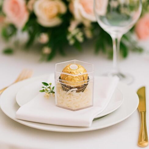 Okllen 36 Pcs Plastic Small Acrylic Box with Lid, Hexagon Wedding Favor Boxes, 2.2 Inch Small Decorative Containers for Party Favors, Jewelry, Tiny Items​ in Saudi Arabia