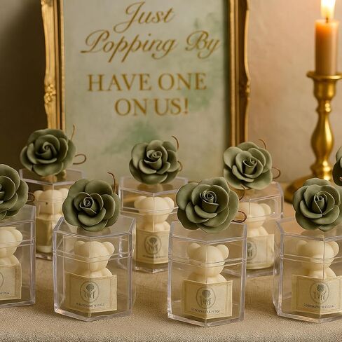 Okllen 36 Pcs Plastic Small Acrylic Box with Lid, Hexagon Wedding Favor Boxes, 2.2 Inch Small Decorative Containers for Party Favors, Jewelry, Tiny Items​ in Saudi Arabia