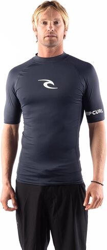 Rip Curl Men's Standard Short Sleeve Rashguard-UPF 50+ Sun Protection Surf Shirt, Tight Fit Rash Vest in Saudi Arabia